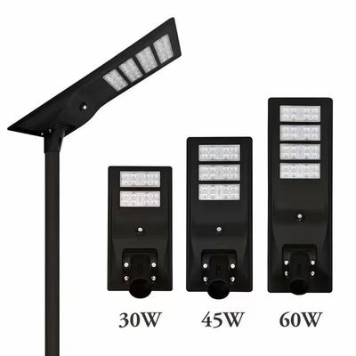 Monokristalin Silisyon, Yüksek Işık Akışı, 12.8V-30AH Lityum Pil ve Uzaktan Kumanda ile 45W Entegre Güneş LED Sokak Işığı