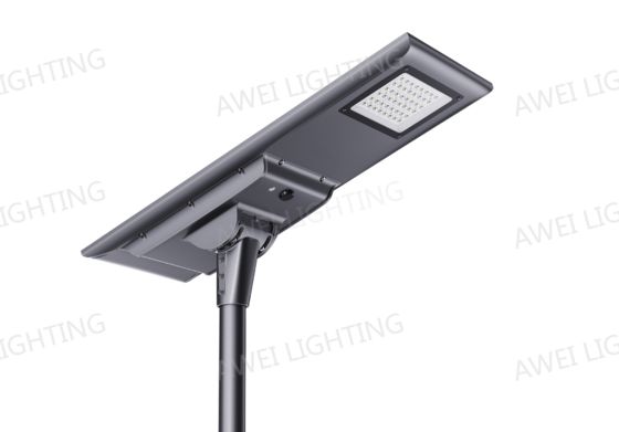 50W Güneş Enerjili LED Sokak Lambası Su Geçirmez IP66 230LM/W, Sokaklarda Kullanılan Yüksek Verimli Güneş Paneli İle.